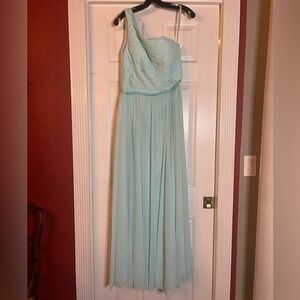 EUC Morilee by Madeline Gardner Chiffon One Shoulder Dress
